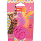 Играчка за котки Zolux ELASTIC BALL -  топка с пера 