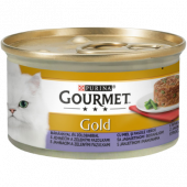   Мокра храна в консерва за котки PURINA GOURMET Gold Пай с месо Агне и Зелен боб 85гр.