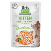 Brit Care Cat Kitten. Fillets in Gravy Choice Chicken - пауч за малки котенца, с пилешко месо 85гр.