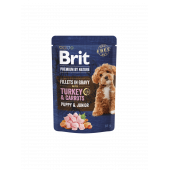 Brit Premium by Nature Dog Puppy & Junior Fillets in Gravy with Turkey & Carrots - пауч за кучета с пуешко месо и моркови 85гр.