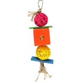  Цветна играчка за папагали Flamingo  PAPYR CUBE SMALL 24 см -  с кубове и топки 24см