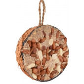 Кокосова хранилка за птици Flamingo COCONUT FEEDER -  с пълнеж фъстъци 200г