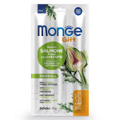 Monge Gift Cat Soft Sticks Hairball – стикчета за котки против космени топки, без зърнени култури, със сьомга и артишок 15 гр.