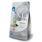 N&D WHITE DOG SEA BASS, SPIRULINA&FENNEL ADULT MINI - пълноценна храна със спирулина за бели кучета над 1г. от дребните породи, с лаврак и фенел 2кг.