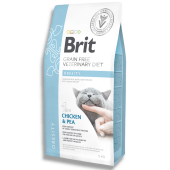 Пълноценна, суха храна Brit Veterinary Diets Cat Obesity за котки с наднормено тегло с Пилешко месо и грах, БЕЗ ЗЪРНЕНИ КУЛТУРИ