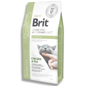 Пълноценна, суха храна Brit Veterinary Diets Cat Diabetes за котки с диабет с Пилешко месо и грах, БЕЗ ЗЪРНЕНИ КУЛТУРИ - опаковка 5кг срок на годност 05.06.2026