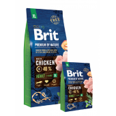 Суха храна за кучета BRIT PREMIUM ADULT XL BY NATURE [ НОВА, ПОДОБРЕНА ФОРМУЛА ] с 48% прясно пилешко месо 