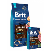 Суха храна за кучета BRIT PREMIUM SENSITIVE LAMB & RICE BY NATURE [ НОВА, ПОДОБРЕНА ФОРМУЛА ] с 60% прясно агнешко месо