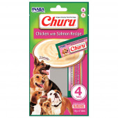 Кремообразно лакомство за капризни кучета Churu Dog Treats Chicken with Salmon Recipe мус от пилешко месо и сьомга
