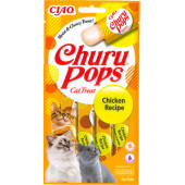 Лакомство за капризни котки Churu Cat Treats Pops Chicken Recipe близалка с пълнеж от пилешко месо; №1 в света мокро лакомство за котки