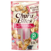 Лакомство за капризни котки Churu Cat Treats Bites Chicken Recipe wraps Tuna with Salmon Pill Assist хапки с обвивка от пилешка паста и пълнеж от риба тон и сьомга; №1 в света мокро лакомство за котки