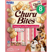 Лакомство за капризни кучета Churu Dog Treats Bites Chicken Recipe wraps Chicken with Salmon Pill Assist хапки с обвивка от пилешка паста и пълнеж мус от сьомга