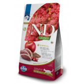 N&D Quinoa Hairball with Duck & Cranberry, Cat Adult  – пълноценна храна с киноа за котки над 1г. срещу образуването на космени топки, с патешко и червени боровинки
