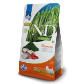 N&D SPIRULINA DOG HERRING & WOLFBERRY ADULT MINI - пълноценна храна със спирулина за кучета над 1г. от дребните породи, с херинга и годжи бери 2кг.