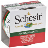 Agras Schesir Nature Chicken Fillet with Beef Храна за кучета с пилешко филе и говеждо в желе 150 гр