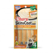 Кремообразно лакомство за капризни котки Churu Cat Treats Skin&Coat Chicken Recipe мус от пилешко месо; №1 в света мокро лакомство за котки 