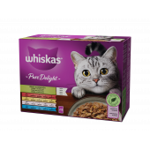 WHISKAS Pure Delight - паучове за котки микс меню - 12 бр. Х 85г