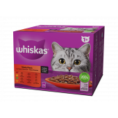 WHISKAS пауч за котка - Месни Ястия и Зеленчуци - 12 бр X 85г