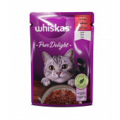 WHISKAS Pure Delight - пауч за котка с говеждо - 85гр.