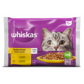 WHISKAS  пауч за котка - Птичи Ястия 4 бр. X 85г 