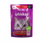 WHISKAS  пауч за котки с говеждо - 85г