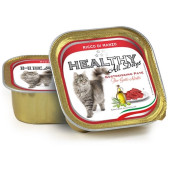 Пастет за котки HEALTHY MEAT All days CAT Beef с прясно телешко месо, пилешко и риба тон