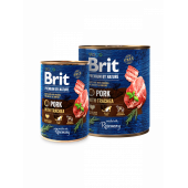 Brit Premium by Nature Pork with Trachea - консервирана храна за кучета със свинско и трахея 