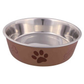 Купа от неръждаема стомана Trixie Bowl с дизайн на лапички и кокалче