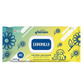 Record wet wipes CAMOMILE - Мокри кърпи за домашни любимци с лайка 40бр.