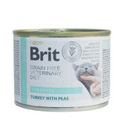 Пълноценна,консервирана храна за котки Brit Veterinary Diets Cat Struvite за разтваряне на струвитни камъни и предотвратяване на повторната им поява с Пуешко месо и грах,  БЕЗ ЗЪРНЕНИ КУЛТУРИ