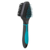 Двойна четка за кучета Trixie Brush  за отстраняване на заплитания и премахване на подкосъма 6x19 см.