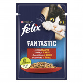 Храна  в пауч за коте PURINA FELIX Fantastic Говеждо 85гр.