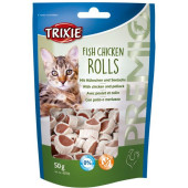 Лакомство за котки Trixie Fish Chicken Rolls хапки   с риба и пилешко месо