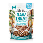 Кучешко лакомство за здрава кожа и красива козина Brit Raw Treat Skin & Coat. Freeze-dried Fish & Chicken  от Сурово лиофилизирано – 96% ПРЯСНО МЕСО от риба и пиле