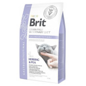 Πълнoцeннa, cyxa xpaнa Brit GF Veterinary Diets Cat Gastrointestinal-Low fat за котки с храносмилателни разстройства с ниско съдържание на мазнини, БЕЗ ЗЪРНЕНИ КУЛТУРИ, с Хернга и грах