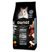 Натурална, пълноценна суха храна за кастрирани котки над 7 години Ownat Ultra Mature Sterilized Fish с 30% прясна риба 