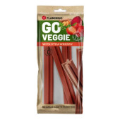 Вегетариански дентални лакомства  Flamingo Veggie stick Strawberry  дъвчащи пръчици с вкус на ягода 18 см