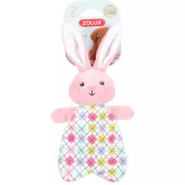 Екологична плюшена играчка за малки кученца ZOLUX Puppy Rabbit зайче със звук, розов цвят