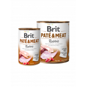 BRIT PATE & MEAT RABBIT - консервирана храна за кучета  с 27% прясно заешко месо