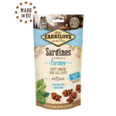 Полувлажни лакомства за котки Carnilove Cat Semi Moist Snack Sardine enriched with Parsley със Сардина, обогатени с магданоз, БЕЗ зърнени култури