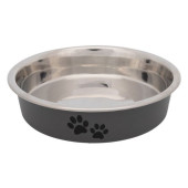 Плитка котешка купа от неръждаема стомана Trixie Bowl с дизайн на лапички