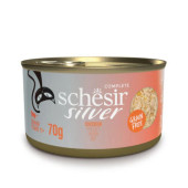 Консервирана храна за котки над 11 години Schesir Silver Senior с Пилешко месо в бульон