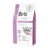 Πълнoцeннa, хипоалергенна cyxa xpaнa Brit GF Veterinary Diets Cat Ultra-hypoallergenic за котки с различни непоносимости, дерматологични или храносмилателни, БЕЗ ЗЪРНЕНИ КУЛТУРИ,  с протеин от насекоми и грах