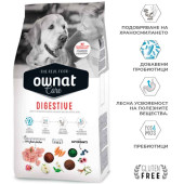 Профилактична храна за кучета Ownat Care Digestive БЕЗ ГЛУТЕН - за чувствителна храносмилателна система и храносмилателни смущения; разфасовка