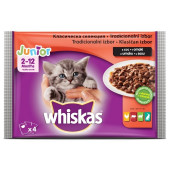 WHISKAS Месна селекция - пауч за котенца от 2 до 12 месеца - 4бр. х 100гр.