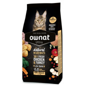 Натурална, пълноценна суха храна за кастрирани котки до 6 години Ownat Ultra Young Sterilized с 30% прясно пилешко и пуешко месо 