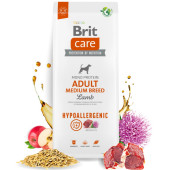 Супер премиум, хипоалергенна храна за кучета Brit Care Dog Hypoallergenic Mono Protein Adult Medium Breed, монопротеинна, с агнешко месо и бял трън 
