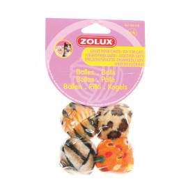 Играчка за котки Zolux  4 MULTICOLOURED BALLS - комплект от 4 топки 