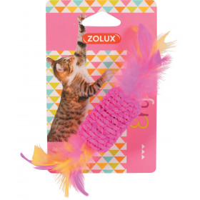 Играчка за котка Zolux ELASTIC CANDY -  цилиндър с пера 