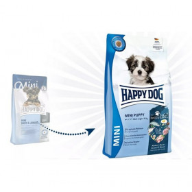 Happy Dog Fit & Vital Mini Puppy - пълноценна суха храна с пилешко, агнешко и морска риба, за мини кучета и малки породи до 10 кг., подходяща за възраст от 1 до 12 месеца